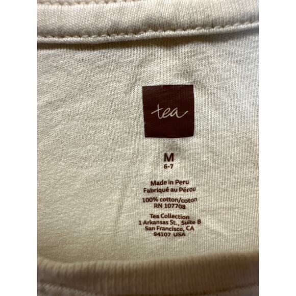 Tea Collection Girls Floral T-Shirt Top Size 6-7 Medium Short Sleeve Print Tee - Picture 3 of 7